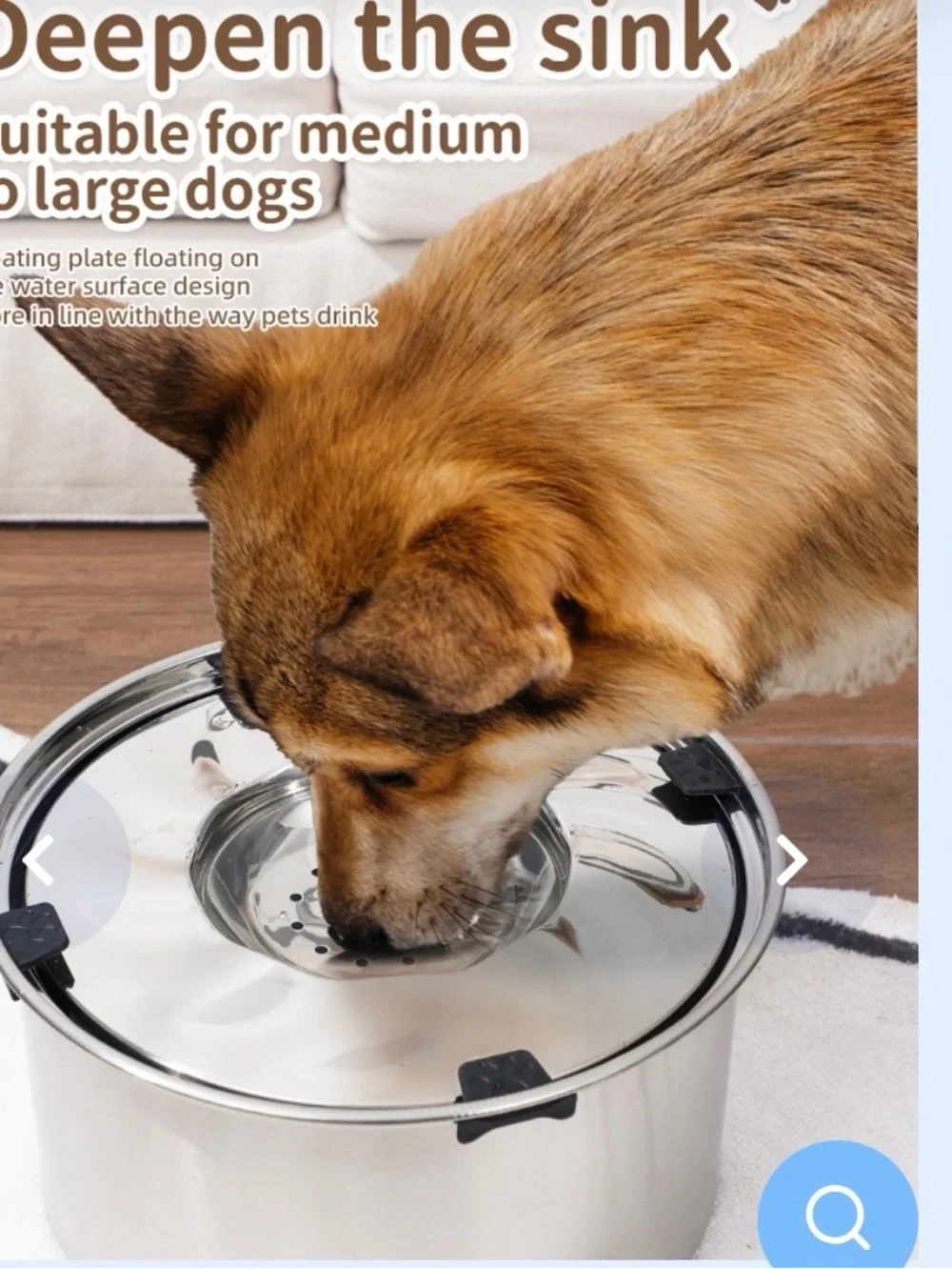 Stainless Steel Dog Water Bowl - Silver - Brand: